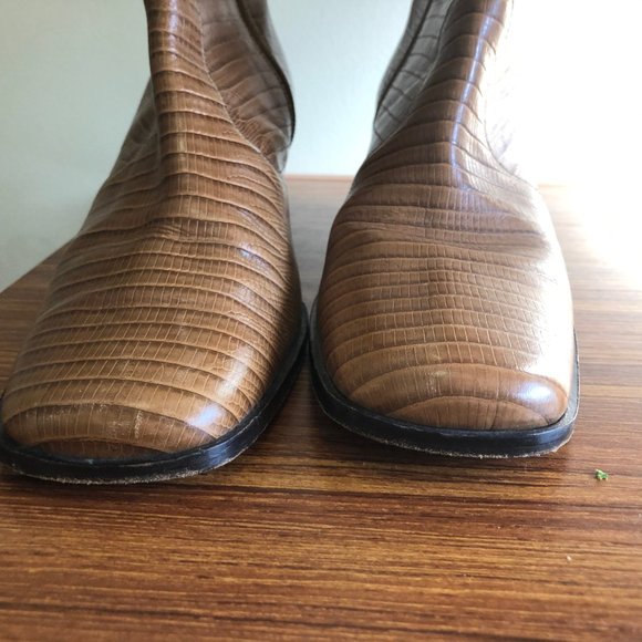 Talbot's Leather Bootie Reptile size 8N Side Zip - Picture 2 of 8